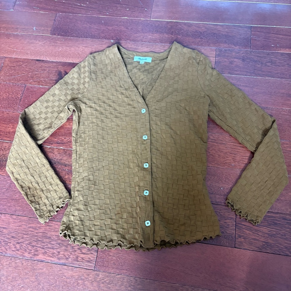Madewell Tan Textured Knit Sweater